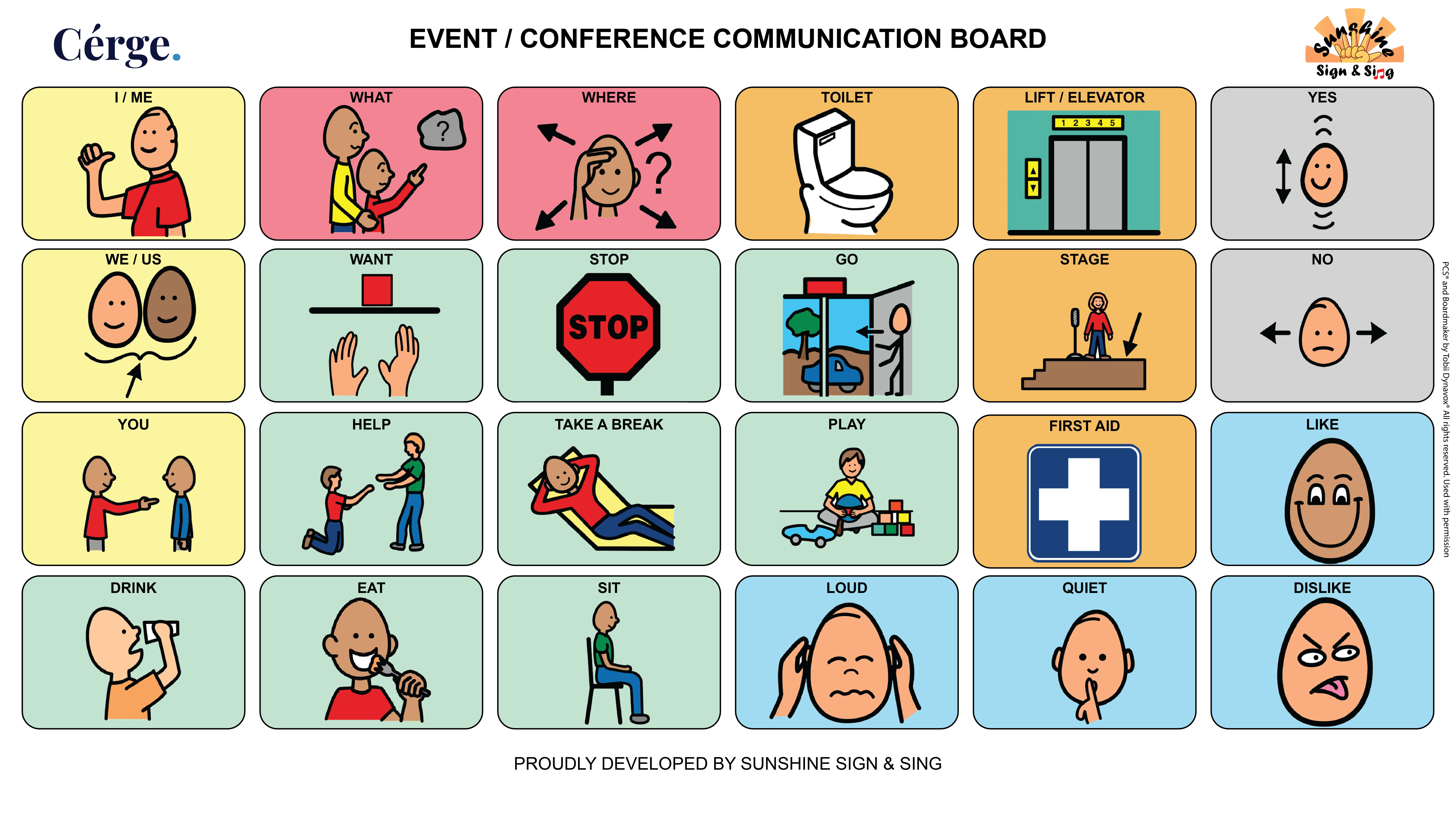 Communication board image of Cérge for Event / Conference