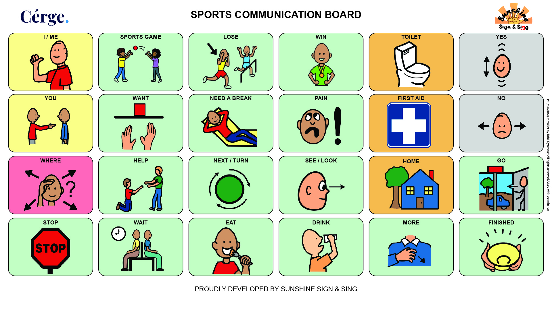 Cérge sports communication board image
